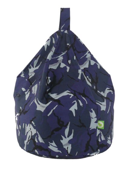 Bean Lazy Men's Cotton Blue Urban Camo Bean Bag Child Size in Dark Blue - Size: Small - image 1