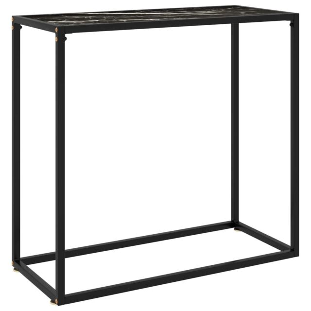 Berkfield Home Console Table Black 80x35x75 cm Tempered Glass - Size: 80 x 35 x 75 cm - image 1