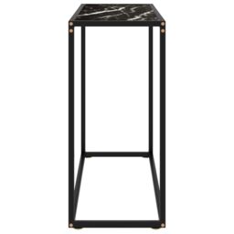 Berkfield Home Console Table Black 80x35x75 cm Tempered Glass - Size: 80 x 35 x 75 cm - thumbnail 3