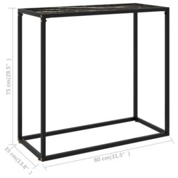 Berkfield Home Console Table Black 80x35x75 cm Tempered Glass - Size: 80 x 35 x 75 cm - thumbnail 6