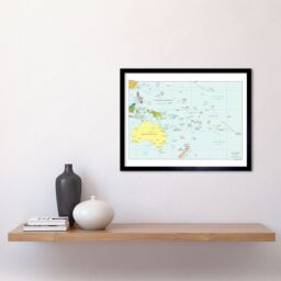 Artery8 Wall Art Print Oceania 2012 Map Australia New Zealand Indonesia Papua New Guinea Philippines North Pacific Islands Art Framed - thumbnail 2