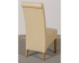Thats Furniture Kuba 150 x 85cm Chunky Medium Oak Dining Table & 4 Montana Leather Chairs in Cream - Size: 150 x 85 cm - thumbnail 7
