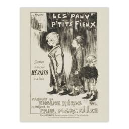 "Artery8 Poor Little Things Poster Sketch Steinlen Wall Art Poster Print in White - Size: W12"" x H16""" - thumbnail 1