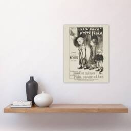 "Artery8 Poor Little Things Poster Sketch Steinlen Wall Art Poster Print in White - Size: W12"" x H16""" - thumbnail 4