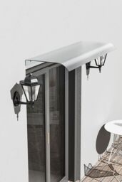 Living and Home Frosted Window Door Awning Canopy in Clear - Size: Medium - thumbnail 1