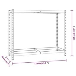 Berkfield Home 2-Layer Tire Racks 2 pcs Silver 110x40x110 cm Steel - Size: 110 x 40 x 110 cm - thumbnail 9