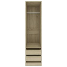 Berkfield Home Wardrobe with Drawers Sonoma Oak 50x50x200 cm Engineered Wood in Brown - Size: 50 x 50 x 200 cm - thumbnail 4
