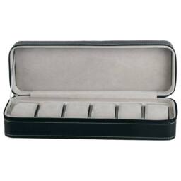 Hinsinc 6 Slots-Black PU Leather Watch Box Travel Case in Black - Size: 500mm - thumbnail 4