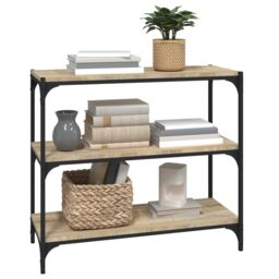 Berkfield Home Book Cabinet Sonoma Oak 80x33x70.5 cm Engineered Wood & Steel in Brown - thumbnail 4