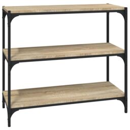 Berkfield Home Book Cabinet Sonoma Oak 80x33x70.5 cm Engineered Wood & Steel in Brown - thumbnail 2