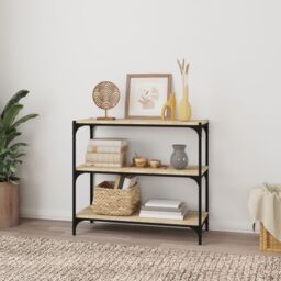 Berkfield Home Book Cabinet Sonoma Oak 80x33x70.5 cm Engineered Wood & Steel in Brown - thumbnail 3