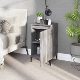 Berkfield Home Bedside Cabinet Grey Sonoma 40x35x70 cm Engineered Wood - Size: 40 x 35 x 70 cm - thumbnail 3