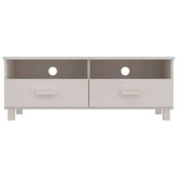 Berkfield Home TV Cabinet HAMAR White 106x40x40 cm Solid Wood Pine - Size: 106 x 40 x 40 cm - thumbnail 1
