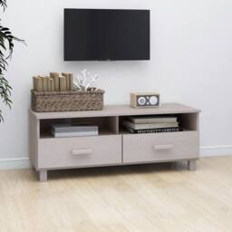 Berkfield Home TV Cabinet HAMAR White 106x40x40 cm Solid Wood Pine - Size: 106 x 40 x 40 cm - thumbnail 7