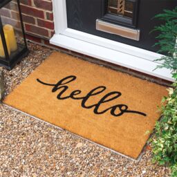 Nicola Spring Coir Door Mats - 90 x 60cm - Hello - Set of 2 - Size: 60 cm x 90 cm - thumbnail 5