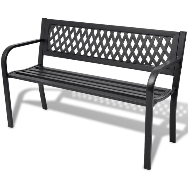 Berkfield Home Garden Bench 118 cm Steel Black - image 1