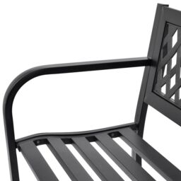 Berkfield Home Garden Bench 118 cm Steel Black - thumbnail 3
