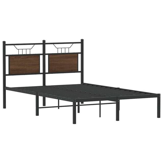 Berkfield Home Decorative Bed Frame Frame Brown Oak 120x190 cm Small Double Wood - image 1
