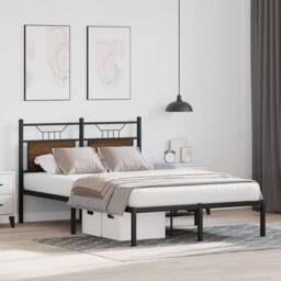 Berkfield Home Decorative Bed Frame Frame Brown Oak 120x190 cm Small Double Wood - thumbnail 5