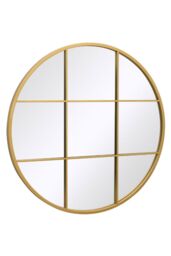 "MirrorOutlet Gold Metal Frame Round Window Garden Wall Mirror 31""x31"" 80x80CM - Size: 1 Pack" - thumbnail 4