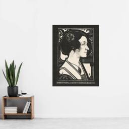 "Artery8 Woman Stained Glass Sketch Portrait Holst Wall Art Poster Print in Black - Size: W18"" x H24""" - thumbnail 4