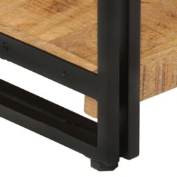 Berkfield Home 3-Tier Bookcase 77x30x80 cm Solid Wood Mango & Iron in Brown - Size: 77 x 30 x 80 cm - thumbnail 5
