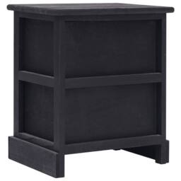 Berkfield Home Nightstands 2 pcs Black 38x28x45 cm Paulownia Wood - Size: 38 x 28 x 45 cm - thumbnail 5