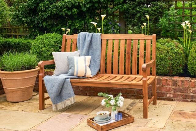 Norfolk Leisure Beeley 150cm Bench in FSC Teak-Look Acacia in Brown