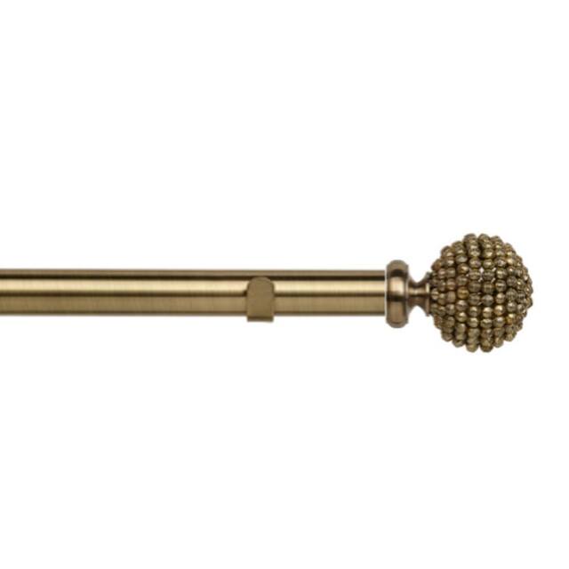New Edge Blinds 28mm Fixed Length Metal Eyelet Curtain Pole Set - Mia Purple Finial in Metallics - Size: 400 cm - image 1