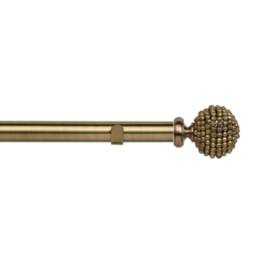 New Edge Blinds 28mm Fixed Length Metal Eyelet Curtain Pole Set - Mia Purple Finial in Metallics - Size: 400 cm