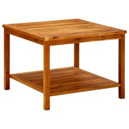 Berkfield Home Decorative Coffee Table 60x60x45 cm Solid Acacia Wood in Brown - Size: 60 x 60 x 45 cm - thumbnail 2
