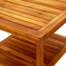 Berkfield Home Decorative Coffee Table 60x60x45 cm Solid Acacia Wood in Brown - Size: 60 x 60 x 45 cm - thumbnail 5