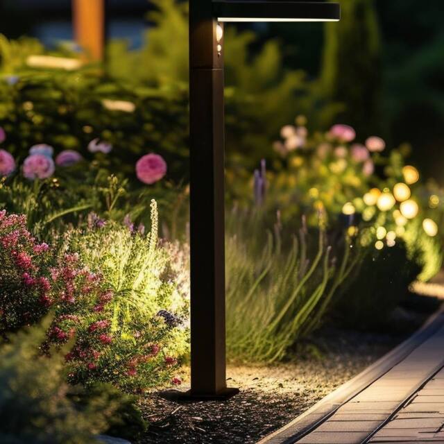 Wyld and Coco Solar LED Bollard 50cm Black - Motion Sensor - image 1