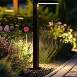 Wyld and Coco Solar LED Bollard 50cm Black - Motion Sensor - thumbnail 1