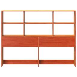 Berkfield Home Headboard with Storage Wax Brown 135 cm Solid Wood Pine - thumbnail 4