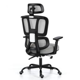 VOGREX High Back Ergonomic Mesh Office Chair Padded Seat Gas Lift Swivel in Grey - thumbnail 5