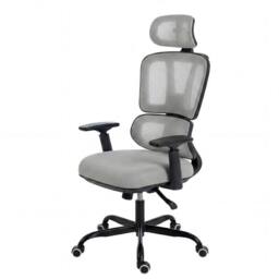 VOGREX High Back Ergonomic Mesh Office Chair Padded Seat Gas Lift Swivel in Grey - thumbnail 4