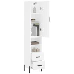 Berkfield Home Highboard White 34.5x34x180 cm Engineered Wood - thumbnail 1