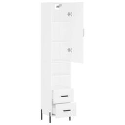 Berkfield Home Highboard White 34.5x34x180 cm Engineered Wood - thumbnail 4