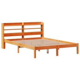 Berkfield Home Bed Frame with Headboard without Mattress Wax Brown 150x200 cm King Size - thumbnail 3