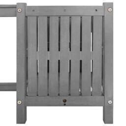 Berkfield Home Garden Bench with 2 Planters 150cm Solid Acacia Wood Grey - thumbnail 7