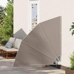 Berkfield Home Balcony Privacy Screen Folding Manual Taupe 140 x 140 cm Fabric - thumbnail 3