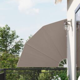 Berkfield Home Balcony Privacy Screen Folding Manual Taupe 140 x 140 cm Fabric - thumbnail 1