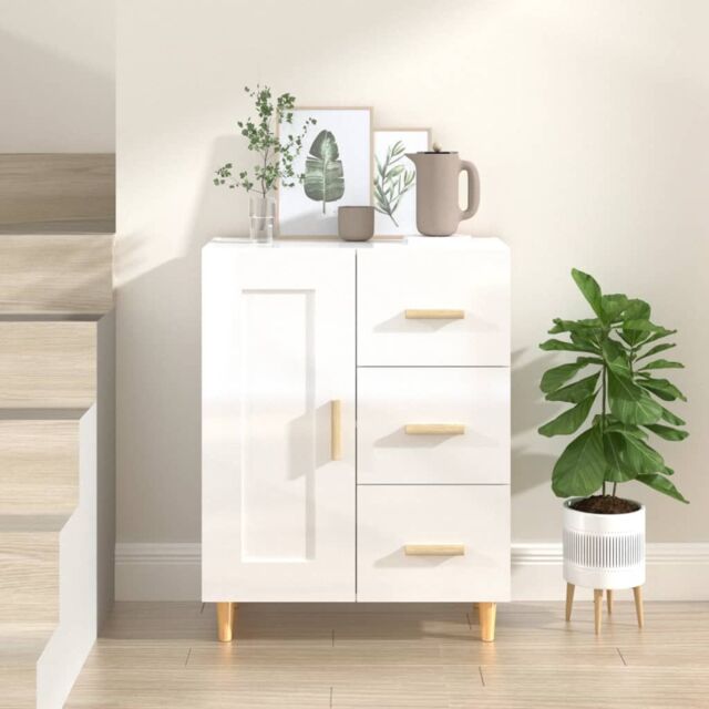 Berkfield Home Sideboard High Gloss White 69.5x34x90 cm Engineered Wood - image 1