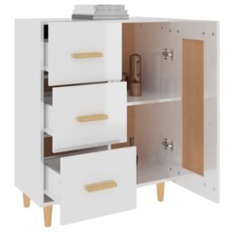 Berkfield Home Sideboard High Gloss White 69.5x34x90 cm Engineered Wood - thumbnail 5