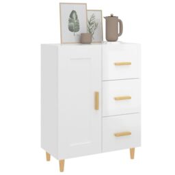 Berkfield Home Sideboard High Gloss White 69.5x34x90 cm Engineered Wood - thumbnail 4