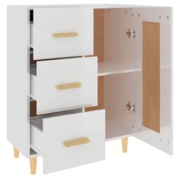Berkfield Home Sideboard High Gloss White 69.5x34x90 cm Engineered Wood - thumbnail 6