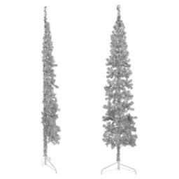 Berkfield Home Slim Artificial Half Christmas Tree with Stand Silver 240 cm