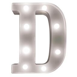 mysmartbuy Battery Powered 3D Letter D LED Light - Freestanding or Wall Mounted Alphabet Lighting Home or Party Decoration - H22 x W14 x D3cm in White - thumbnail 1