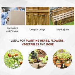 OUTSUNNY Flower Bed Garden Container Box Planter Display Wood in Natural - thumbnail 4